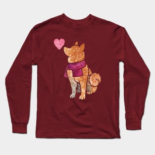 Finnish Spitz watercolour Long Sleeve T-Shirt